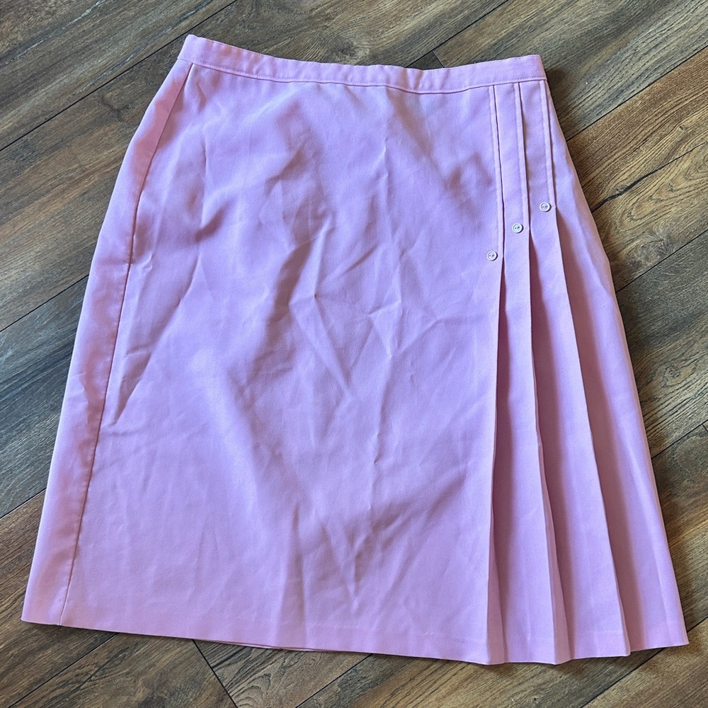 Vintage Pink Pleated Women's Skirt
